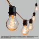 LOTTI Guirlande lumineuse guinguette - Raccordable - 5 m - 10 ampoules E27 goutte A60 - Ø 60 mm - Led - Blanc chaud