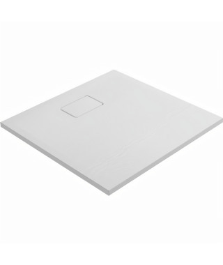 ALLIBERT Receveur de douche effet pierre Terreno - 80 x 80 cm - Blanc