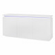 BLUE LIGHT Buffet 3 portes et luminaire led - Blanc - L 170 x P 40 x H 80 cm