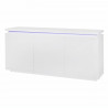 BLUE LIGHT Buffet 3 portes et luminaire led - Blanc - L 170 x P 40 x H 80 cm