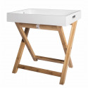 EASY Table d'appoint avec plateau amovible - Blanc - L 40 x P 30 x H 42 cm