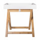 EASY Table d'appoint avec plateau amovible - Blanc - L 40 x P 30 x H 42 cm