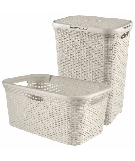 CURVER Coffre a linge + panier - Blanc