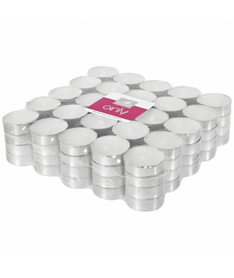 LE CHAT Lot de 100 bougies chauffe-plats - Ø 3,8 cm - Blanc