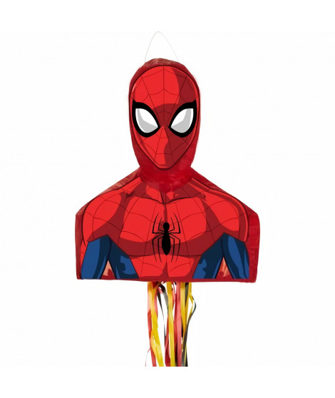 Pinata a ficelles Spiderman en papier et plastique - 35,5 x 46 x 13,5 cm - 9903150