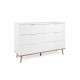 Commode 6 tiroirs - Décor chene sonoma Blanc - L 120 x P 86,5 x H 40 cm - GOTEBORG