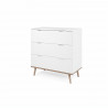 Commode 3 tiroirs - Décor chene sonoma Blanc - L 79,8 x P 40 x H 86,5 cm - GOTEBORG