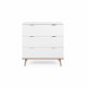 Commode 3 tiroirs - Décor chene sonoma Blanc - L 79,8 x P 40 x H 86,5 cm - GOTEBORG