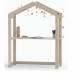 Bureau cabane enfant en pin massif - Plateau réglable en 3 positions - L120xL50xH151,3cm - YOYO