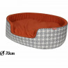 TYROL Corbeille Ovale pour Chien Moyen/Grand, Mousse et Coussin Ouatiné Réverversible, Panier Couchage Confort, Design Ethniq…