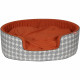 TYROL Corbeille Ovale pour Chien Moyen/Grand, Mousse et Coussin Ouatiné Réverversible, Panier Couchage Confort, Design Ethniq…