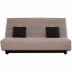 Banquette Clic clac - Tissu Pearl Taupe + 2 coussins Noir - L 194 x P 98 x H 102 cm - ALEX