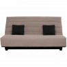 Banquette Clic clac - Tissu Pearl Taupe + 2 coussins Noir - L 194 x P 98 x H 102 cm - ALEX