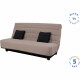 Banquette Clic clac - Tissu Pearl Taupe + 2 coussins Noir - L 194 x P 98 x H 102 cm - ALEX