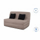 Banquette BZ Dunlopillo - Tissu Taupe + 2 coussins noir - L 140 x P 99 x H 98 cm ALICE