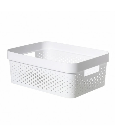 CURVER Bac Infinity 11L Dots - Plastique recyclé - Blanc