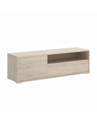 Meuble TV - Décor chene naturel - L 130 x P 41 x H 40 cm - OSLO