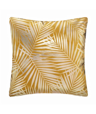 Coussin velours Tropic - 40 x 40 cm - Or et ocre