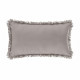 Coussin déhoussable avec contour frange - 30 x 50 cm - Gris Clair