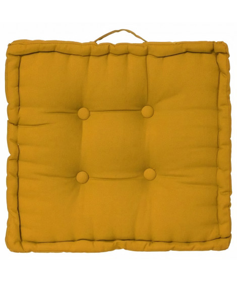 Coussin de sol Dorian - 40 x 40 cm - Jaune ocre