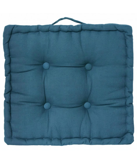 Coussin de sol Dorian - 40 x 40 cm - Bleu canard