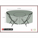 Housse pour table ronde + chaises 150 - Noire