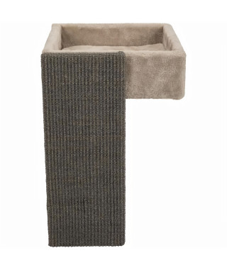 TRIXIE Lit pour étageres avec griffoir - 33 x 48 x 37 cm - Beige et gris - Pour chat