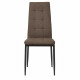 ROKA Lot de 6 chaises - Tissu Chocolat - L 42 x P 54,3 x H 95,2 cm