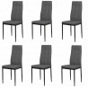 ROKA Lot de 6 chaises - Tissu Gris anthracite - L 42 x P 54,3 x H 95,2 cm