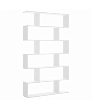 Meuble étagere - Décor blanc brillant - L 80 x P 25 x H 190 cm - LIS