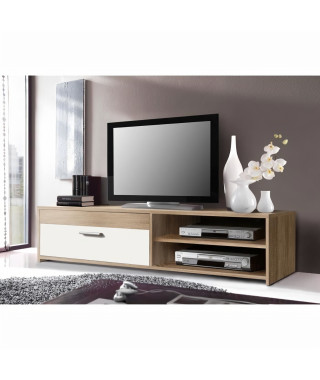 PILVI Meuble TV 120 cm chene/blanc