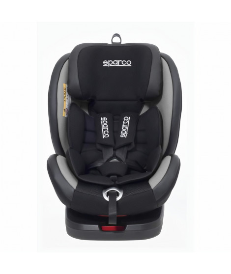 SPARCO SIeGE ENFANT ROTATIF GROUPE 0+/1/2/3 (0/36KG) NOIR/GRIS ISOFIX