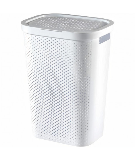 CURVER Coffre a linge en plastique recyclé - 60 L - Blanc