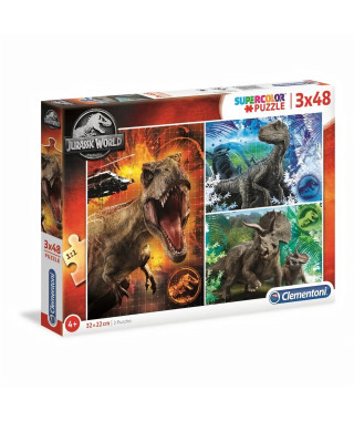 CLEMENTONI - 25250 - SuperColor 3x48 pieces - Jurassic World