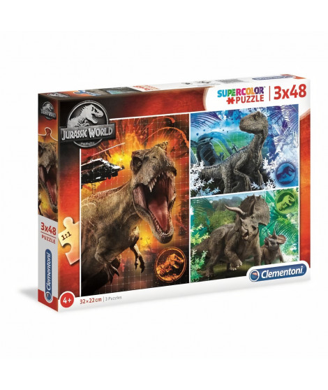 CLEMENTONI - 25250 - SuperColor 3x48 pieces - Jurassic World