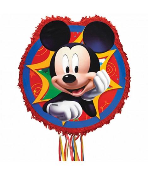 Pinata a ficelles Mickey Mouse en papier et plastique - 45 x 46,9 x 7,6 cm - P34106