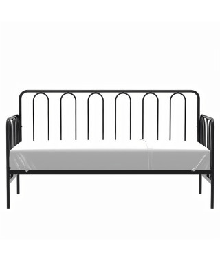 Lit banquette métal 90 x 190 cm /140 x 190 cm - Sommier inclus - Noir - ARCHI