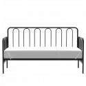 Lit banquette métal 90 x 190 cm /140 x 190 cm - Sommier inclus - Noir - ARCHI