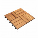 Lot de 10 dalles clipsables en bois d'acacia FSC - 30 x 30 x 2,4 cm