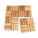 Lot de 10 dalles clipsables en bois d'acacia FSC - 30 x 30 x 2,4 cm