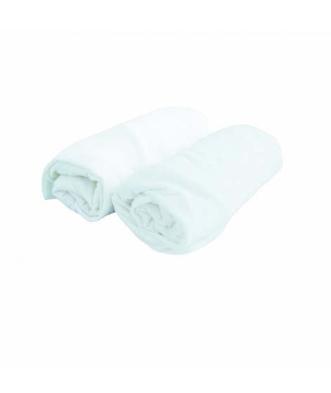 DOUX NID Lot de 2 draps housse Blanc 60x120 cm