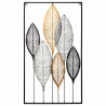 Déco murale en métal feuilles - 37 x 65 cm - Multicouleur