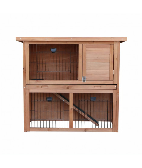 Clapier en bois pour lapin Diego 92x45x81 cm - Pour lapin