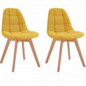 ANYA Lot de 2 chaises de salle a manger - Style scandinave - Tissu Jaune curry - L 44 x P 50 x H 84 cm