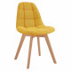 ANYA Lot de 2 chaises de salle a manger - Style scandinave - Tissu Jaune curry - L 44 x P 50 x H 84 cm