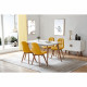 ANYA Lot de 2 chaises de salle a manger - Style scandinave - Tissu Jaune curry - L 44 x P 50 x H 84 cm