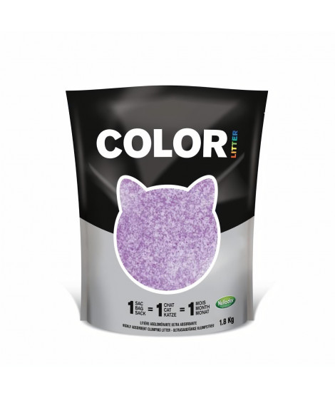 NULLODOR Litiere Color par DEMAVIC - 1,8 kg - Violet - Pour Chat