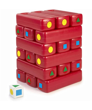 jeu d'extérieur Jenga géant 18 pieces - rouge - FEBER