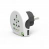 CHACON Adaptateur de voyage - Prise + USB - World to Europe