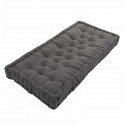 COTTON WOOD Coussin de palette 100 % Coton uni - 60x120x10 cm - Gris anthracite